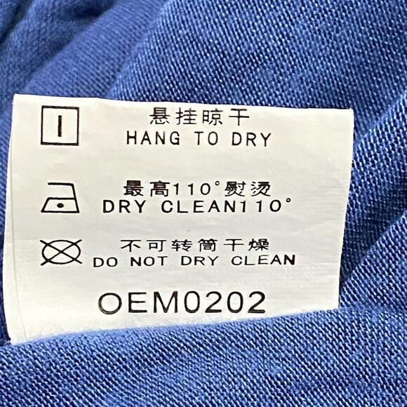 Blue Tunic Shirt Top with Asymmetrical Ruffled Eyelet Hem 3/4 Sleeves Size Large - Picture 12 of 12